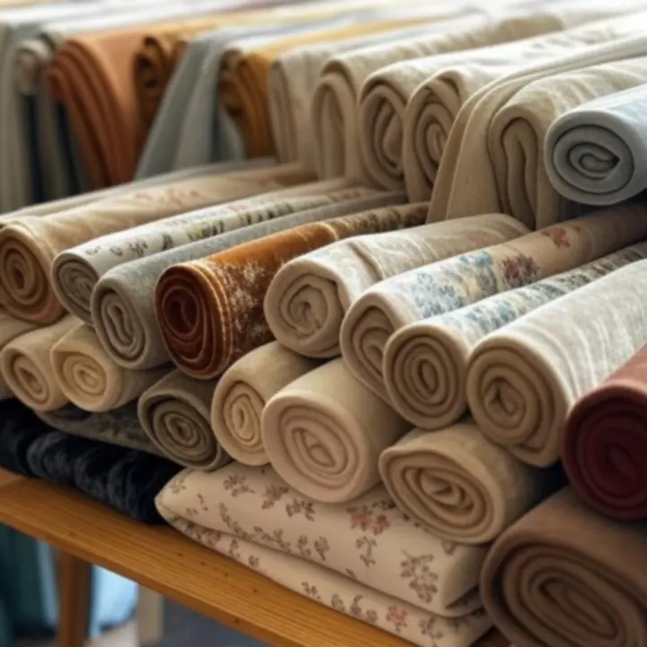 Közelkép Drapelys függönytextilek és színminták válogatásáról